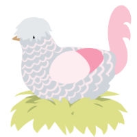 A mist and rose chicken with a lace pattern