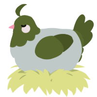 A silver and olive chicken with a head pattern