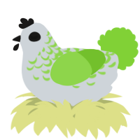 A mist and grass chicken with a half-lace pattern