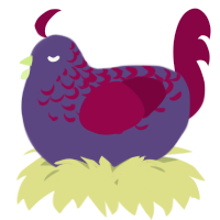 A overcast and maroon chicken with a half-lace pattern