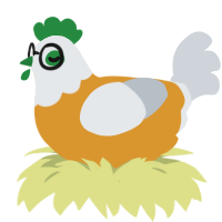 Chesapeake, a orange and mist chicken with a head pattern