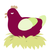A maroon and apple chicken
