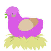 A orchid and beige chicken