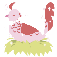 A rose and red chicken with a half-lace pattern