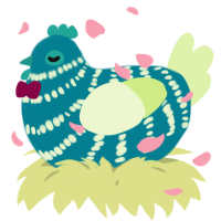 A sea and apple chicken with a bar pattern