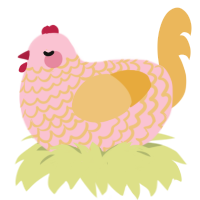 Rose Gold, a rose and honey chicken with a lace pattern