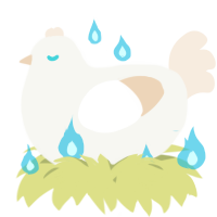 A white and cream chicken