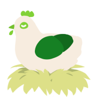 A cream and leaf chicken