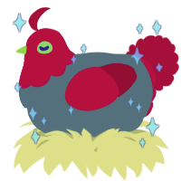 A ash and crimson chicken with a head pattern