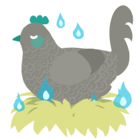 A ash chicken with a double-lace pattern