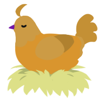 B, a orange and gold chicken with a head pattern