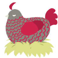 A ash and crimson chicken with a lace pattern