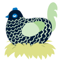 A tumblr and gluppy chicken with a lace pattern