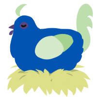 A ultramarine and gluppy chicken