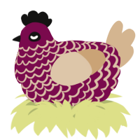 A wine and beige chicken with a lace pattern