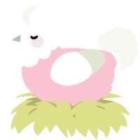 A rose and white chicken with a head pattern