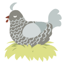 A ash and silver chicken with a lace pattern