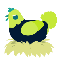 A tumblr and lime chicken with a head pattern