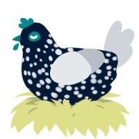 A tumblr and mist chicken with a speckle pattern