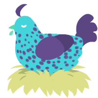 Plum Toothpaste, a aqua and overcast chicken with a speckle pattern