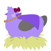 A lilac and grey chicken