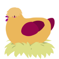 A honey and maroon chicken