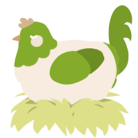 A cream and chartreuse chicken with a head pattern