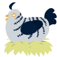 A mist and tumblr chicken with a half-bar pattern