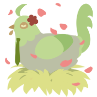A mist and gluppy chicken with a head pattern