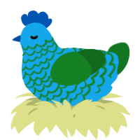 A sky and leaf chicken with a lace pattern