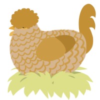A beige and gold chicken with a lace pattern