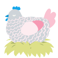 A mist and rose chicken with a lace pattern