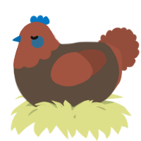 A bark and russet chicken with a head pattern