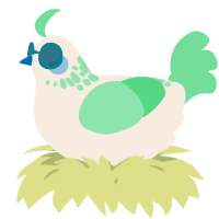 A cream and spring chicken with a neck-speckle pattern