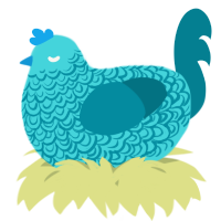 A aqua and sea chicken with a double-lace pattern