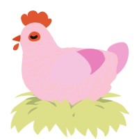 A rose and pink chicken with a lace pattern