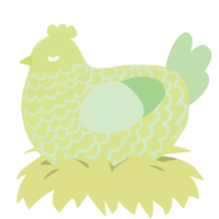 Spring Grass, a lemon and gluppy chicken with a lace pattern
