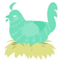 A mint chicken with a bar pattern