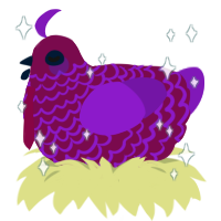 A wine and violet chicken with a lace pattern