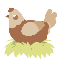 A brown and beige chicken with a head pattern