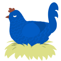normal bird, a ultramarine chicken with a lace pattern