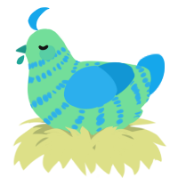 A spring and sky chicken with a bar pattern