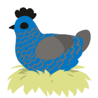 A sapphire and grey chicken with a lace pattern