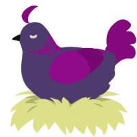A overcast and plum chicken with a neck-speckle pattern