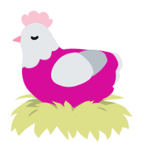(unnamed), a fuchsia and mist chicken with a head pattern