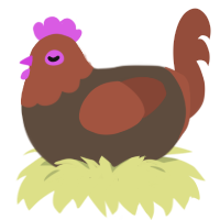 A bark and russet chicken with a head pattern