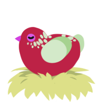 A crimson and gluppy chicken with a neck-speckle pattern