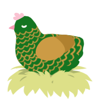A leaf and gold chicken with a lace pattern