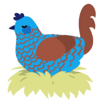 A sky and russet chicken with a lace pattern