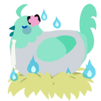 A mist and mint chicken with a head pattern